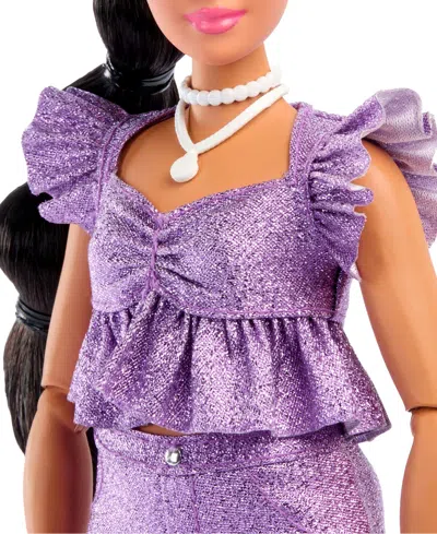 Barbie Deluxe Style Fashion Doll 8 In Metallic Purple Top And Sparkly Shorts With Accessories In Purple