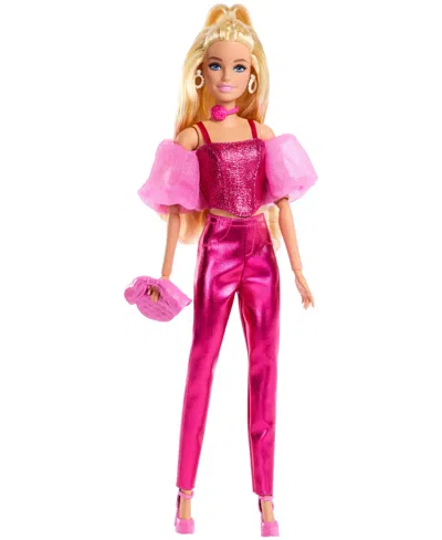 Barbie Deluxe Style Fashion Doll 5 In Metallic Pink Outfit With Corset Top And Accessories In Pink