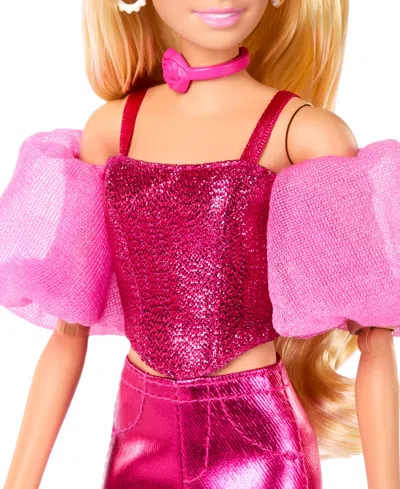 Barbie Deluxe Style Fashion Doll 5 In Metallic Pink Outfit With Corset Top And Accessories In Pink