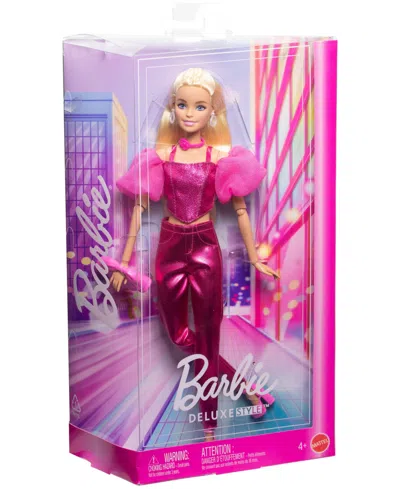 Barbie Deluxe Style Fashion Doll 5 In Metallic Pink Outfit With Corset Top And Accessories In Pink