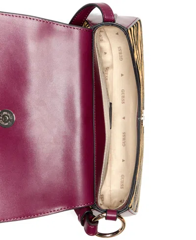 Guess Domitilla Small Flap Shoulder Bag In Brown