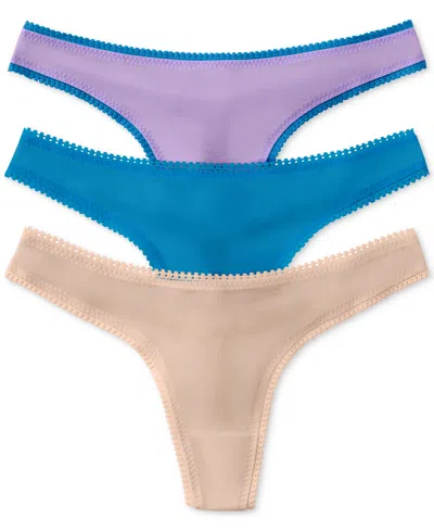On Gossamer 3-pack Mesh Thongs In Multi