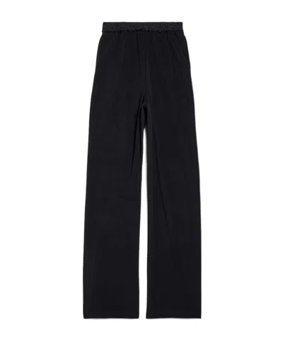 Balenciaga Tailored Flared Pants With Clean Waistband In Black