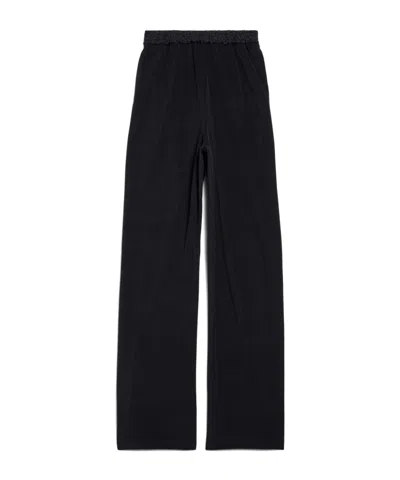 Balenciaga Tailored Flared Pants With Clean Waistband In Black
