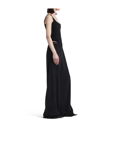 Balenciaga Tailored Flared Pants With Clean Waistband In Black