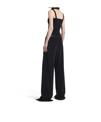 Balenciaga Tailored Flared Pants With Clean Waistband In Black