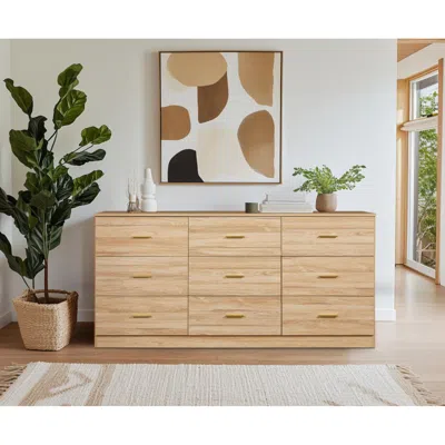 Streamdale Furniture Streamdale Modern Natural 9-drawer Dresser In Neutral