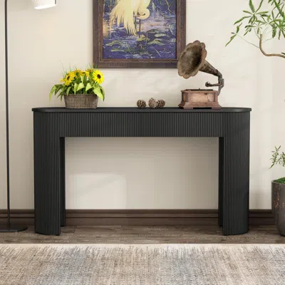 Streamdale Furniture Streamdale Fluted Entryway Console Table With Drawers (black) In Black