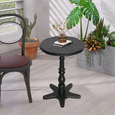 Streamdale Furniture Streamdale Round End Table - Black In Black