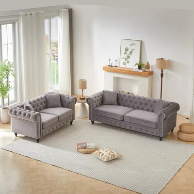 Streamdale Furniture Streamdale Modern 5-seat Sofa Set, Wood Frame & Feet, 4 Cushions
