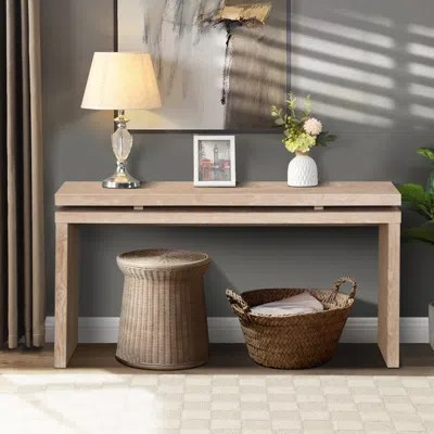 Streamdale Furniture Streamdale 60" Antique Natural Farmhouse Console Table