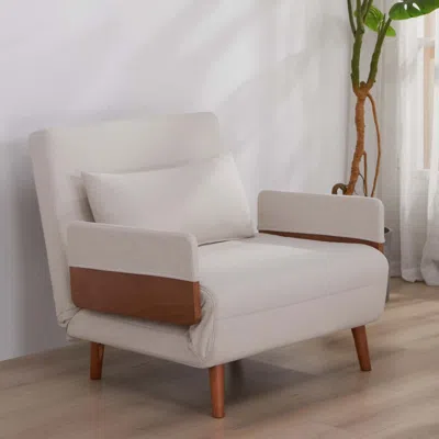 Streamdale Furniture Streamdale Foldable Linen Sofa Bed - Single, Adjustable Back, Space-saving Sleeper