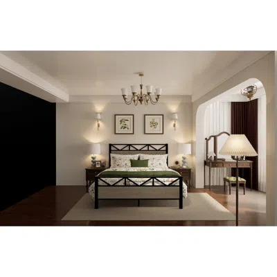 Streamdale Furniture Streamdale Full Size Bed Frame, Easy Assembly, Brown