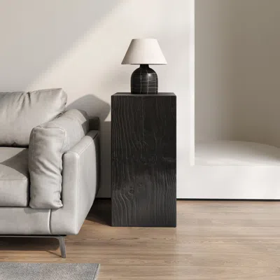 Streamdale Furniture Streamdale Wood-look Square End Table, Black, Indoor/outdoor, 33.75"