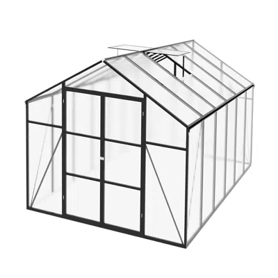 Streamdale Furniture Streamdale 8x12 Ft Polycarbonate Greenhouse, Heavy Duty Aluminum Frame