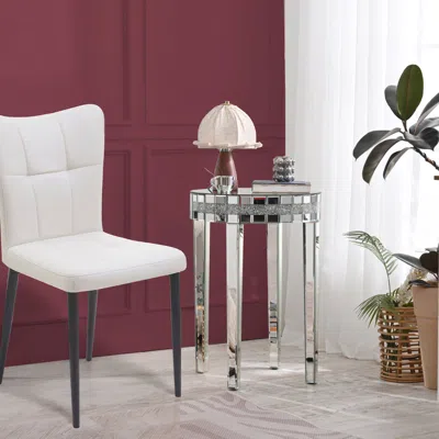 Streamdale Furniture Streamdale Round Mirror Breakfast Table, Diamond Pedestal, Bistro Style