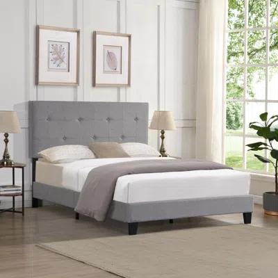 Streamdale Furniture Streamdale Modern Linen Upholstered Platform Bed Frame