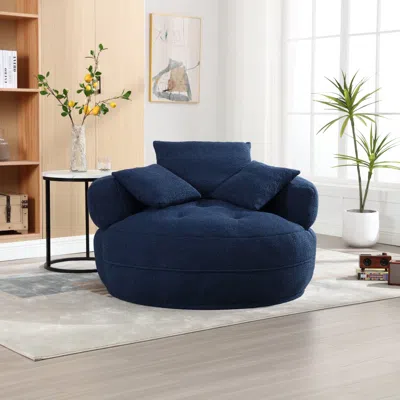 Streamdale Furniture Streamdale Chenille Sleeper Sofa Chair - Modern Fluffy Lounge Seat