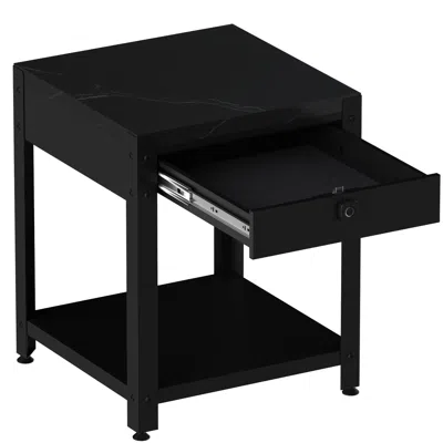 Streamdale Furniture Streamdale Square Double-layer Coffee Table - Hidden Compartment & Fingerprint Lock
