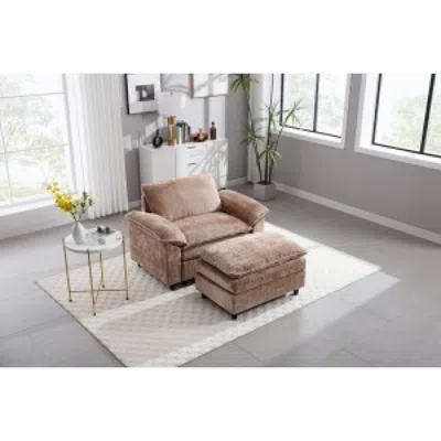 Streamdale Furniture Streamdale Accent Chair & Ottoman Set - Camel