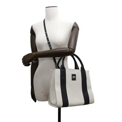 Pre-owned Balenciaga Beige Black Canvas Leather Shoulder Bag Tote Bag ()