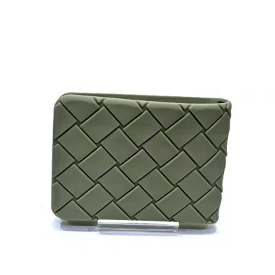 Pre-owned Bottega Veneta Green Silicone Bill Wallet (bi-fold) ()