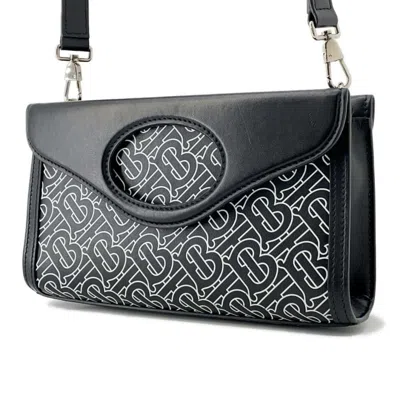 Pre-owned Burberry Black Leather Clutch Bag Handbag ()
