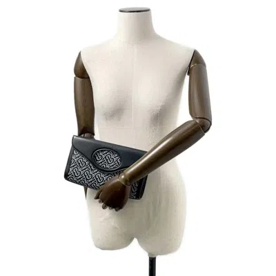 Pre-owned Burberry Black Leather Clutch Bag Handbag ()