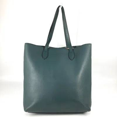 Pre-owned Burberry Blue Khaki Leather Shoulder Bag Tote Bag ()