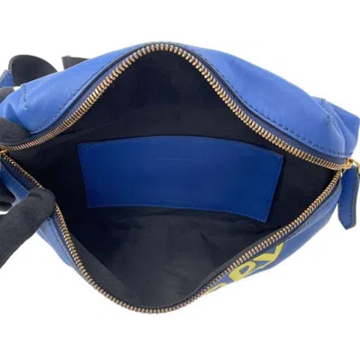 Pre-owned Burberry Blue Leather Pouch Sling Bag ()