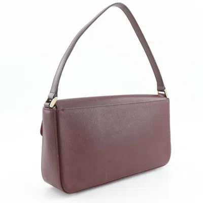 Pre-owned Burberry Bordeaux Red Color Leather Shoulder Bag ()