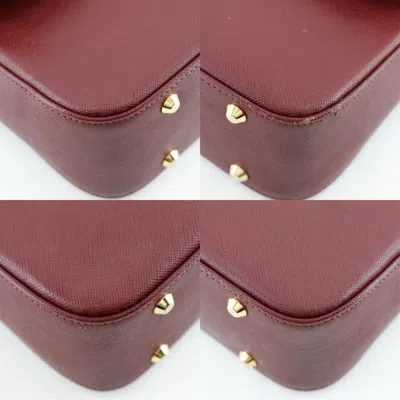 Pre-owned Burberry Bordeaux Red Color Leather Shoulder Bag ()