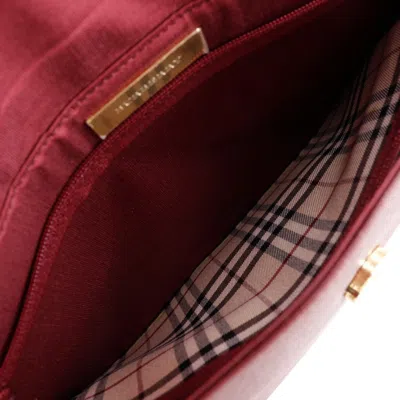 Pre-owned Burberry Bordeaux Red Color Leather Shoulder Bag ()
