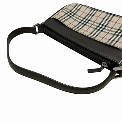 Pre-owned Burberry Brown Canvas Leather Shoulder Bag ()