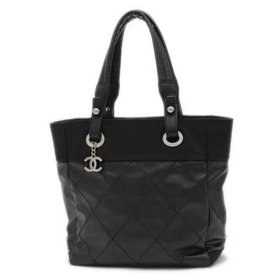 Pre-owned Chanel Black Coated Canvas Tote Bag ()