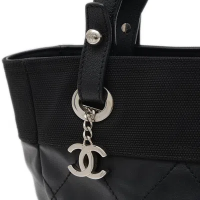 Pre-owned Chanel Black Coated Canvas Tote Bag ()