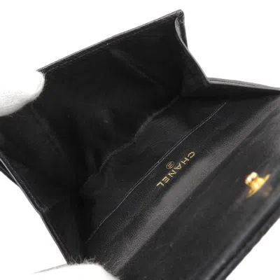 Pre-owned Chanel Black Grained Calfskin Wallet (bi-fold) ()