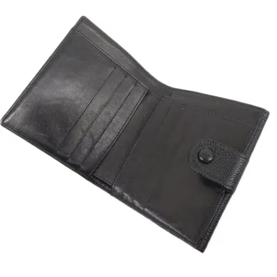 Pre-owned Chanel Black Grained Calfskin Wallet (bi-fold) ()