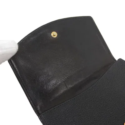 Pre-owned Chanel Black Grained Calfskin Wallet (bi-fold) ()