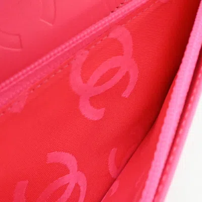 Pre-owned Chanel Black Pink Cambon Ligne Long Wallet (bi-fold) () In Multi