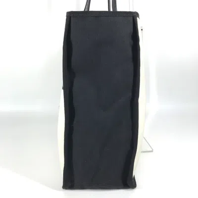 Pre-owned Chanel Black White Canvas Shoulder Bag Tote Bag ()