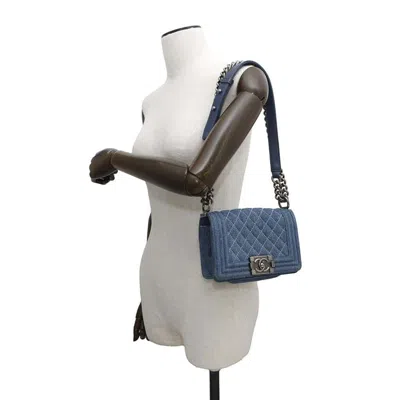 Pre-owned Chanel Blue Denim Shoulder Bag ()