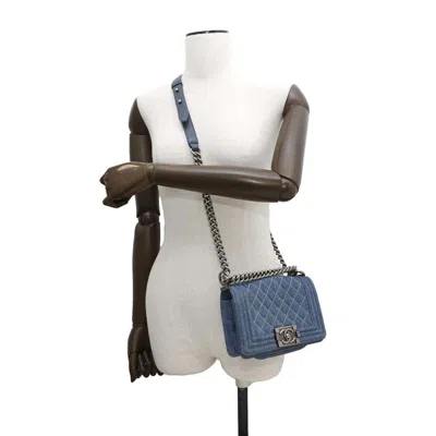 Pre-owned Chanel Blue Denim Shoulder Bag ()
