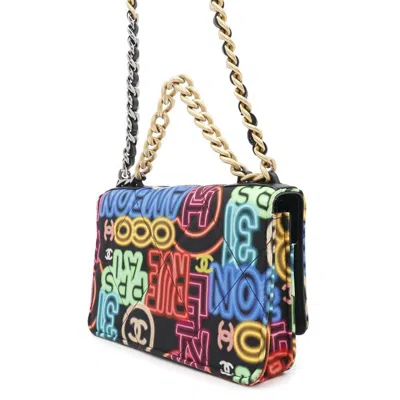 Pre-owned Chanel Multi-color Fabric Leather Chain/shoulder Wallet ()