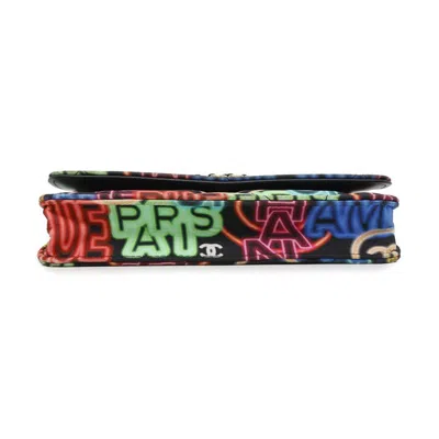 Pre-owned Chanel Multi-color Fabric Leather Chain/shoulder Wallet ()