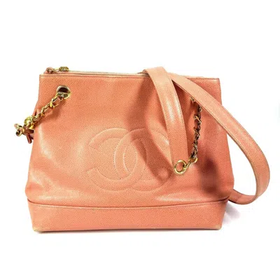 Pre-owned Chanel Pink Grained Calfskin Shoulder Bag Tote Bag ()
