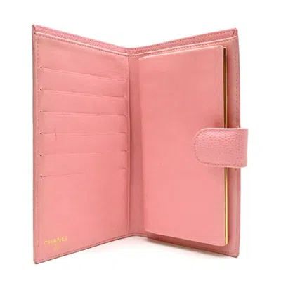Pre-owned Chanel Pink Grained Calfskin Wallet (bi-fold) ()