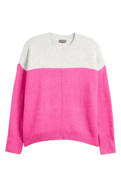 Vince Camuto Extend Shoulder Colorblock Sweater In Pink