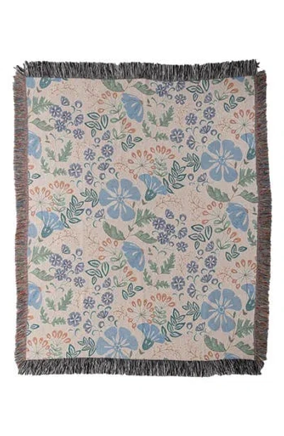 Deny Designs Pimlada Phuapradit Winter Garden Fringe Throw Blanket In Multi