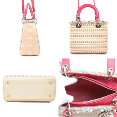 Pre-owned Dior Christian  Pink Canvas Leather Handbag Shoulder Bag ()